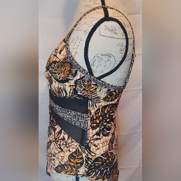 Amoressa by Miraclesuit "Dijon Ingot" One-Piece Mesh Insets Leaf Print Size 12 - Picture 5 of 13